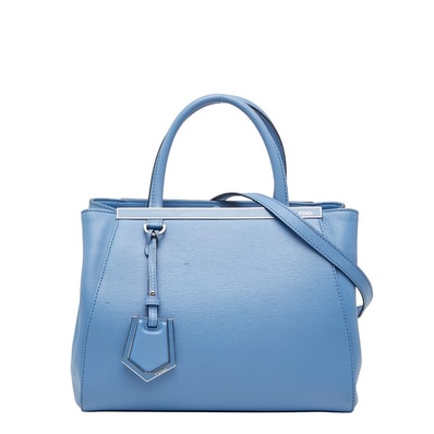 フェンディ プチトゥジュール ハンドバッグ ショルダーバッグ 2WAY 8BH253 ライトブルー レザー レディース FENDI 【中古】