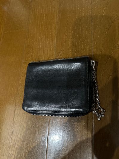 Chrome Hearts 3 Side Zip Leather Wallet "Black/Silver"