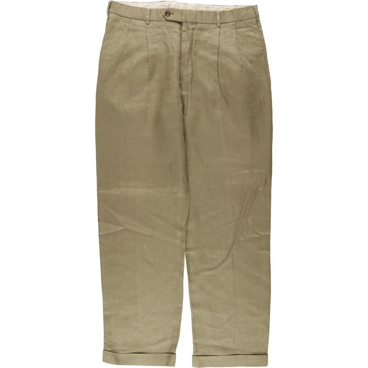 古着 ブルックスブラザーズ Brooks Brothers 1818 Madison ツータック リネンパンツ スラックス メンズw36相当/eaa615391