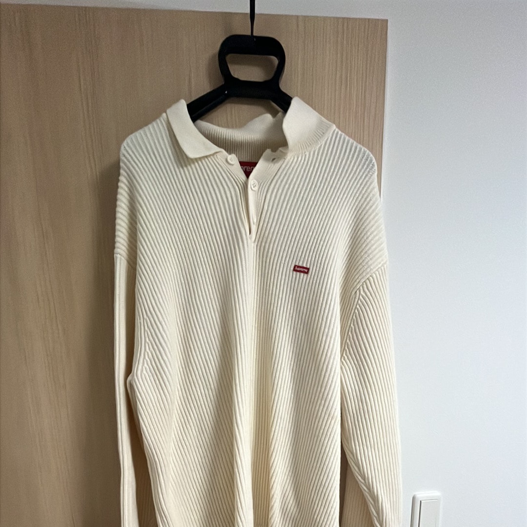 Supreme Small Box Polo Sweater "Ivory"