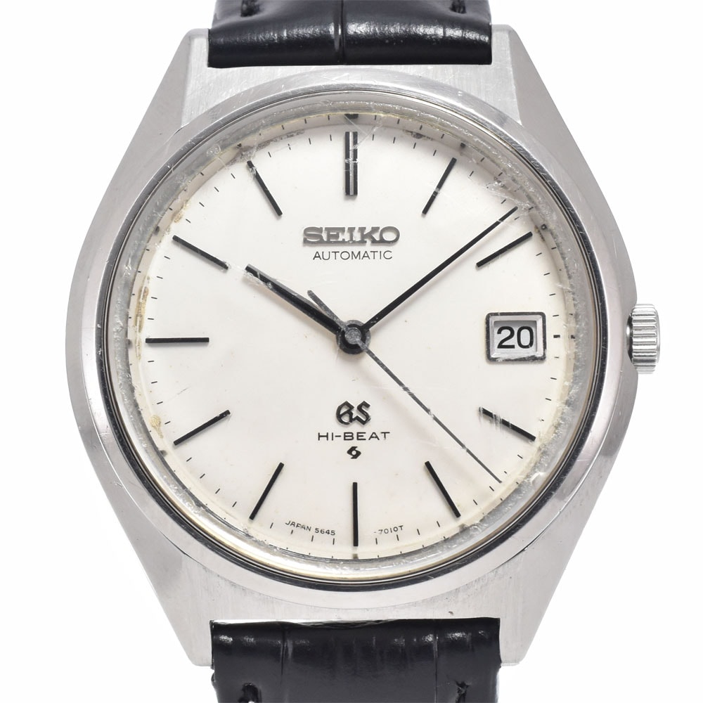 セイコー SEIKO 5645-7010 ヴィンテージ グランドセイコー ハイビート デイト Cal.5645A ホワイト 自動巻き メンズ 腕時計 K#149764