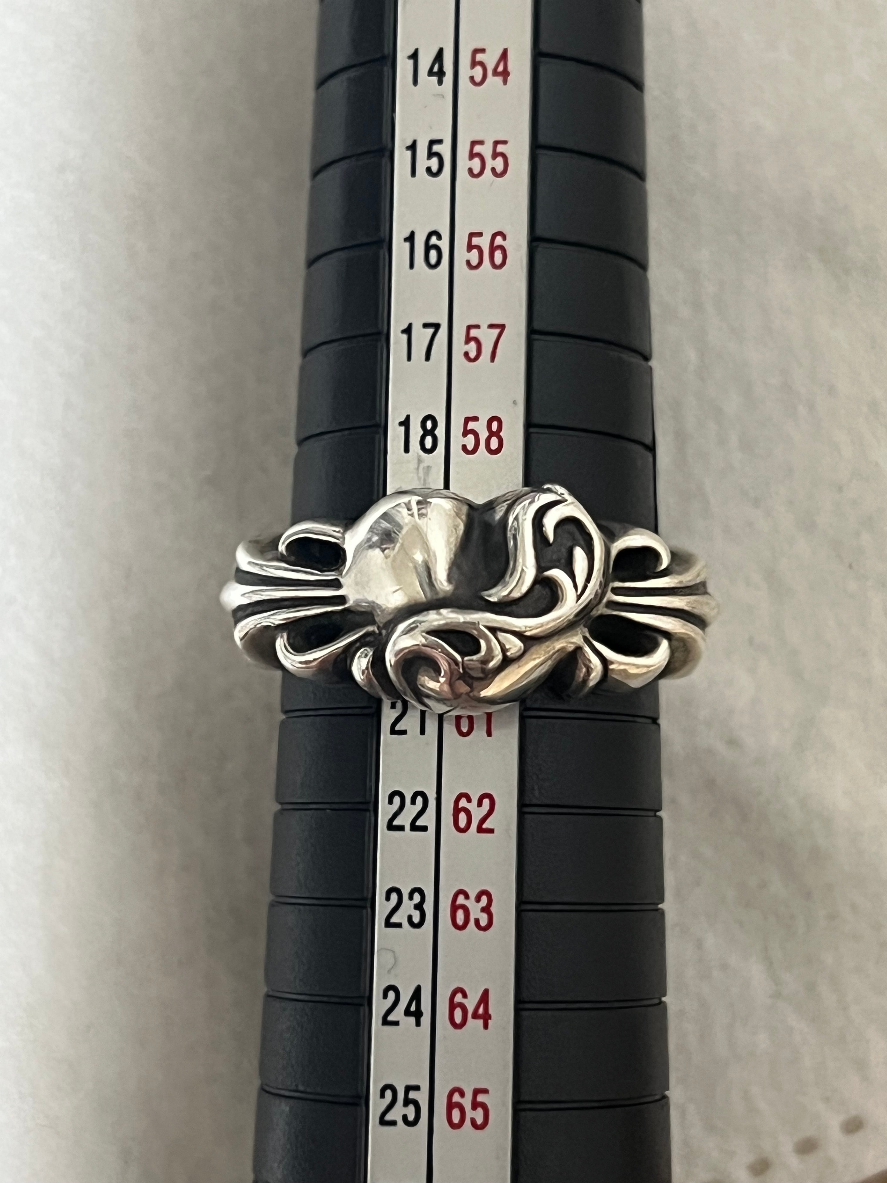 Chrome Hearts Floral Cross Heart Ring "Silver"