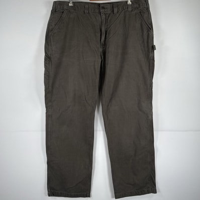 古着 カーハート Carhartt ワークパンツ ペインターパンツ 作業着 ワンポイント ロゴ ストレート 大きいサイズ w44 L32 カーキ メンズ