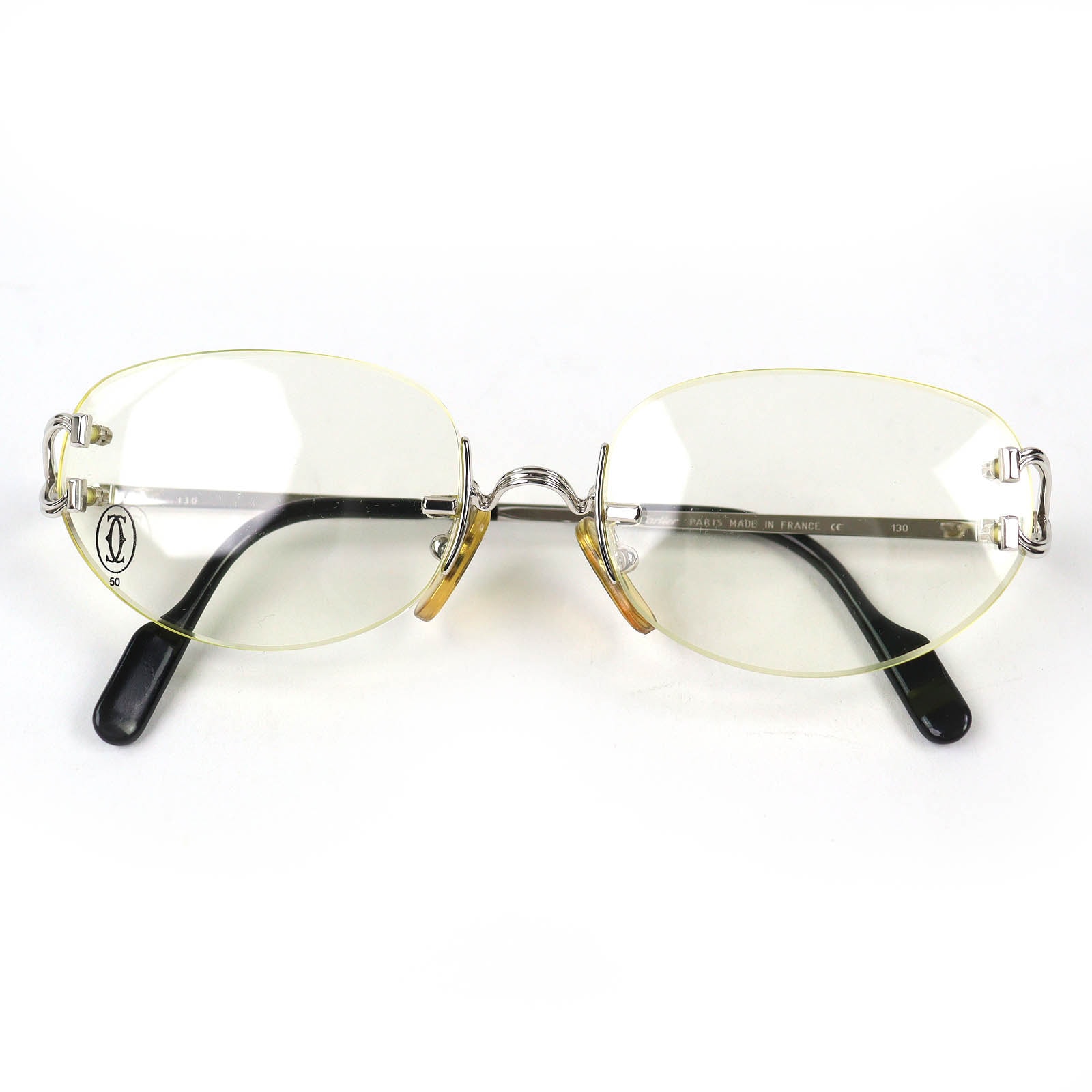美品 カルティエ トリニティ ツーポイント リムレス メガネ □16 130