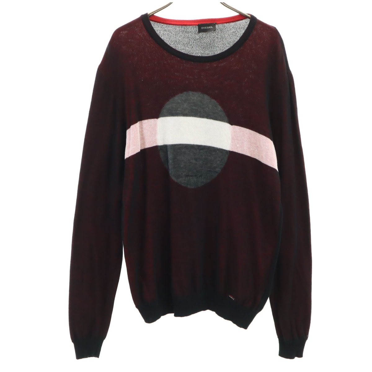DIESEL ディーゼル イタリア製 長袖 ニット M レッド