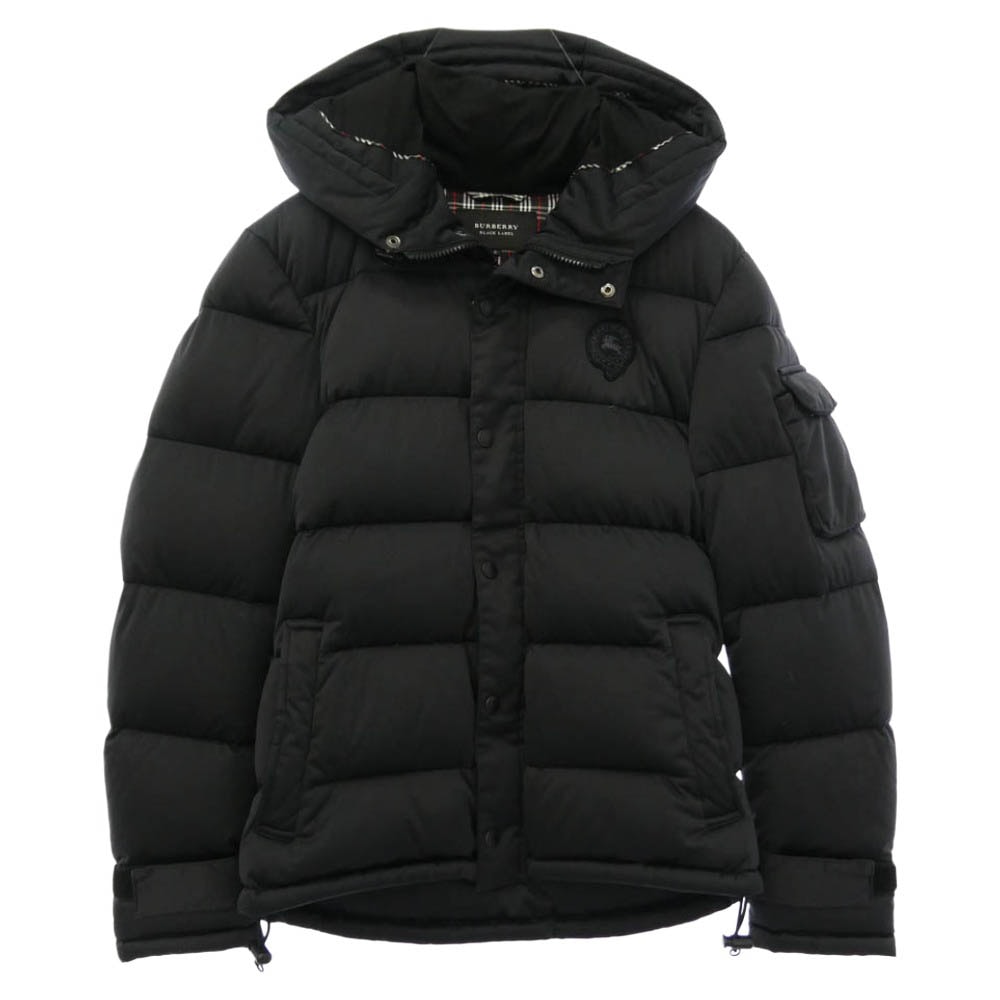 BURBERRY BLACK LABEL バーバリーブラックレーベル BMP21-319-09 ホースマーク ワッペン ロゴ ダウン ジャケット ブラック系 S【中古】