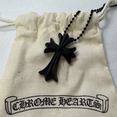 Chrome Hearts Rubber Small CH Cross Silicon Necklace "Black"