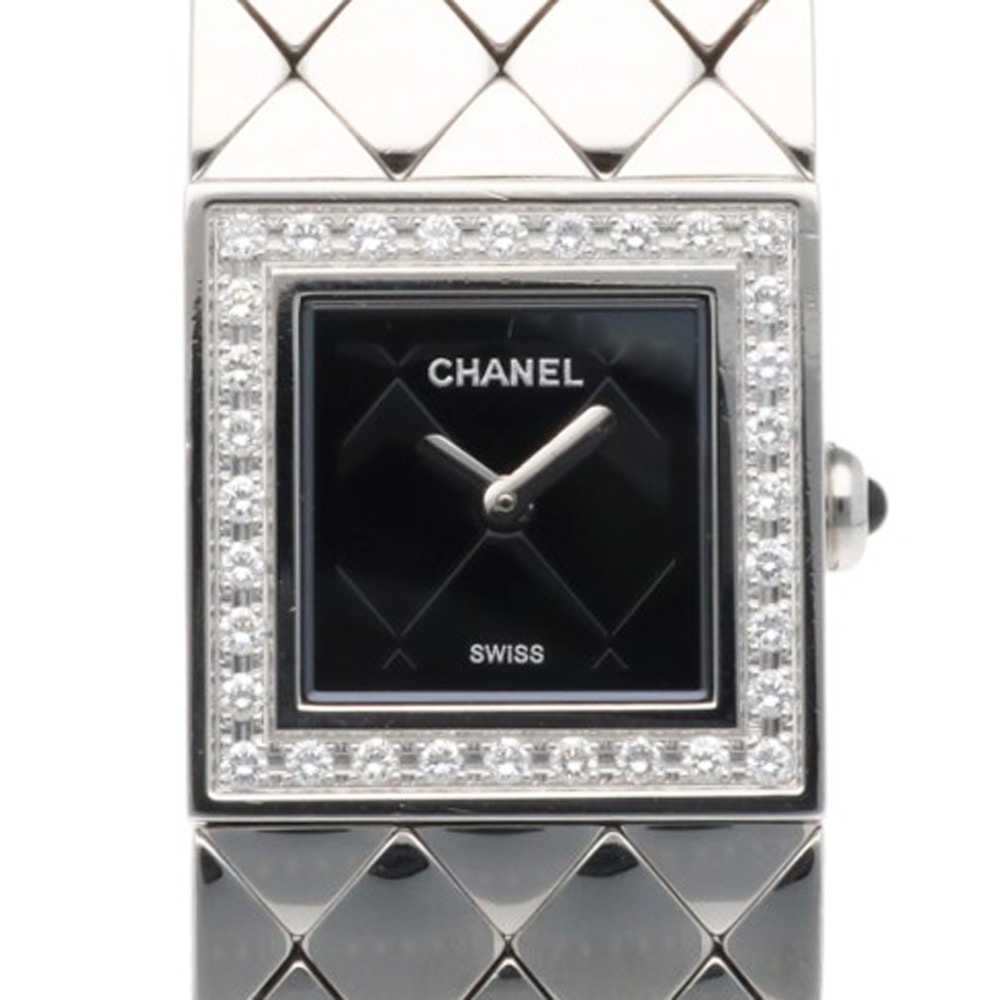 シャネル マトラッセ 腕時計 時計 ステンレススチール クオーツ 磨き直し済 レディース 1年保証 CHANEL  中古