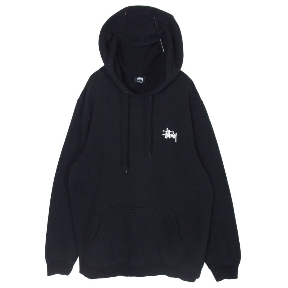 STUSSY ステューシー Z4000SAS18 Basic Stussy Hoodie ストック ロゴ プリント プルオーバー スウェット パーカー ブラック系 L【中古】