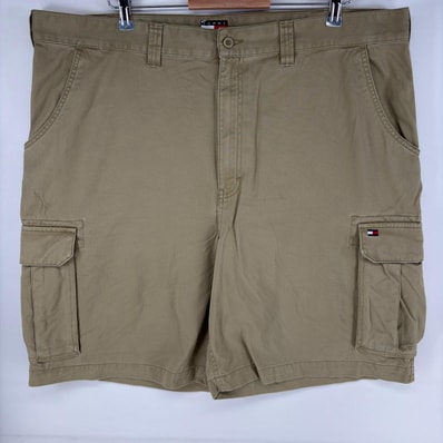 古着 トミーヒルフィガー TOMMY HILFIGER パンツ カーゴ ワンポイントロゴ ショートパンツ 大きいサイズ w42 ベージュ系 メンズ