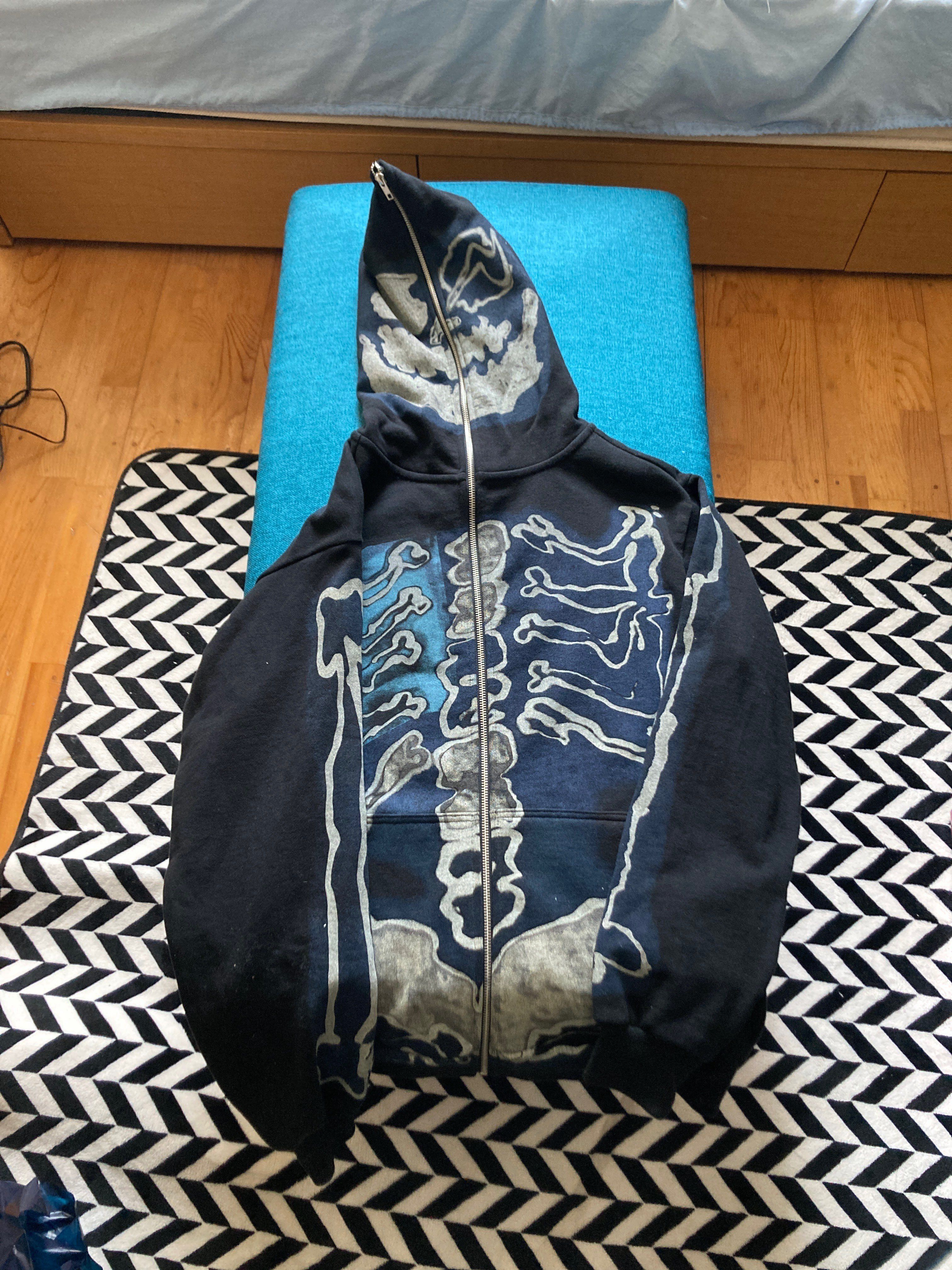 Travis Scott Cactus Jack For Fragment Skeleton Graffiti Full Zip Hoodie "Black"