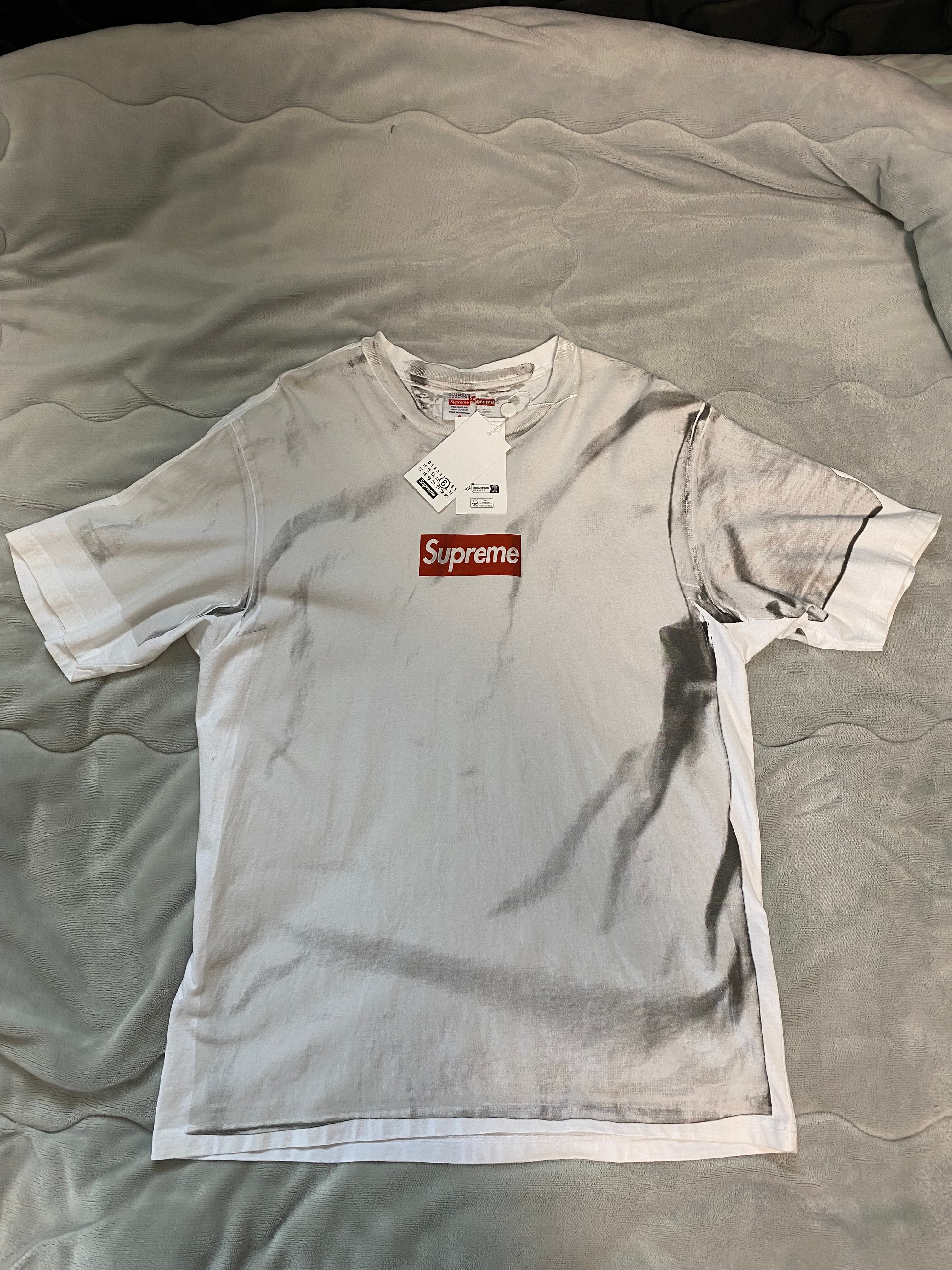 Supreme x MM6 Maison Margiela Box Logo Tee "White"