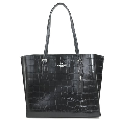 コーチ COACH ショルダーバッグ 型押しレザー ブラック レディース【中古】 h32360k