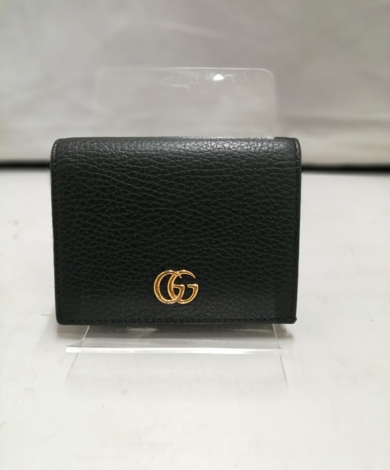 GUCCI GG Marmont Leather Card Case Wallet "Black"
