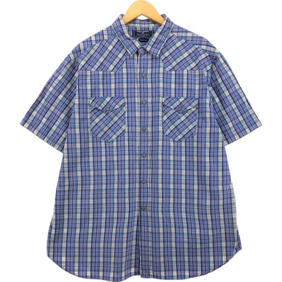 古着 90年代 ラルフローレン Ralph Lauren POLO SPORT ポロスポーツ チェック柄 半袖 ウエスタンシャツ メンズXXL相当 ヴィンテージ/eaa564456