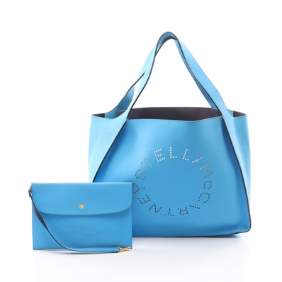 ステラマッカートニー Stella McCartney ステラロゴ トートバッグ バッグ フェイクレザー レディース ブルー系 502793 【中古】