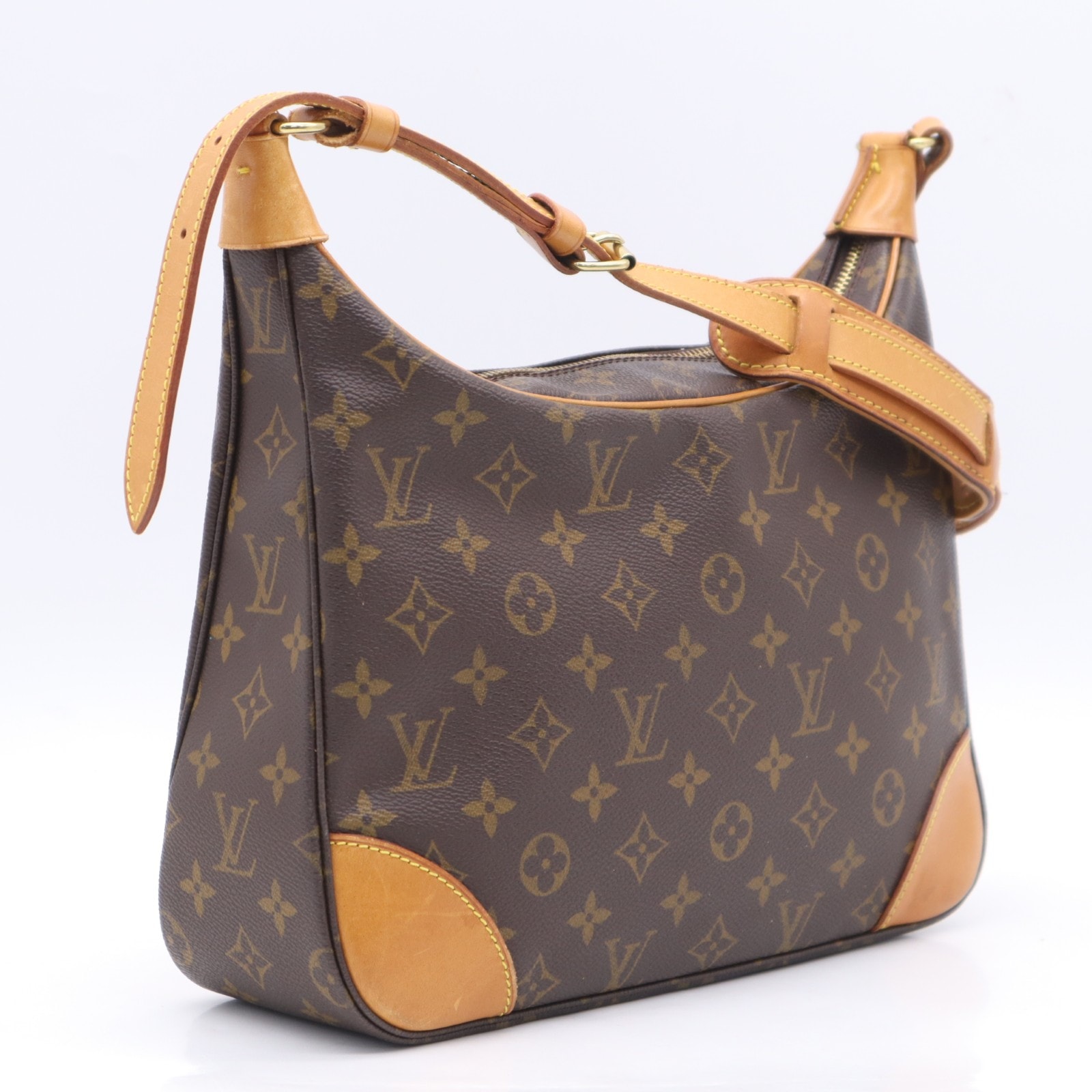 LOUIS VUITTON ルイ・ヴィトン モノグラム ブローニュPM M51265 ショルダーバッグ ブラウン ベージュ コーティングキャンバス レザー レディース