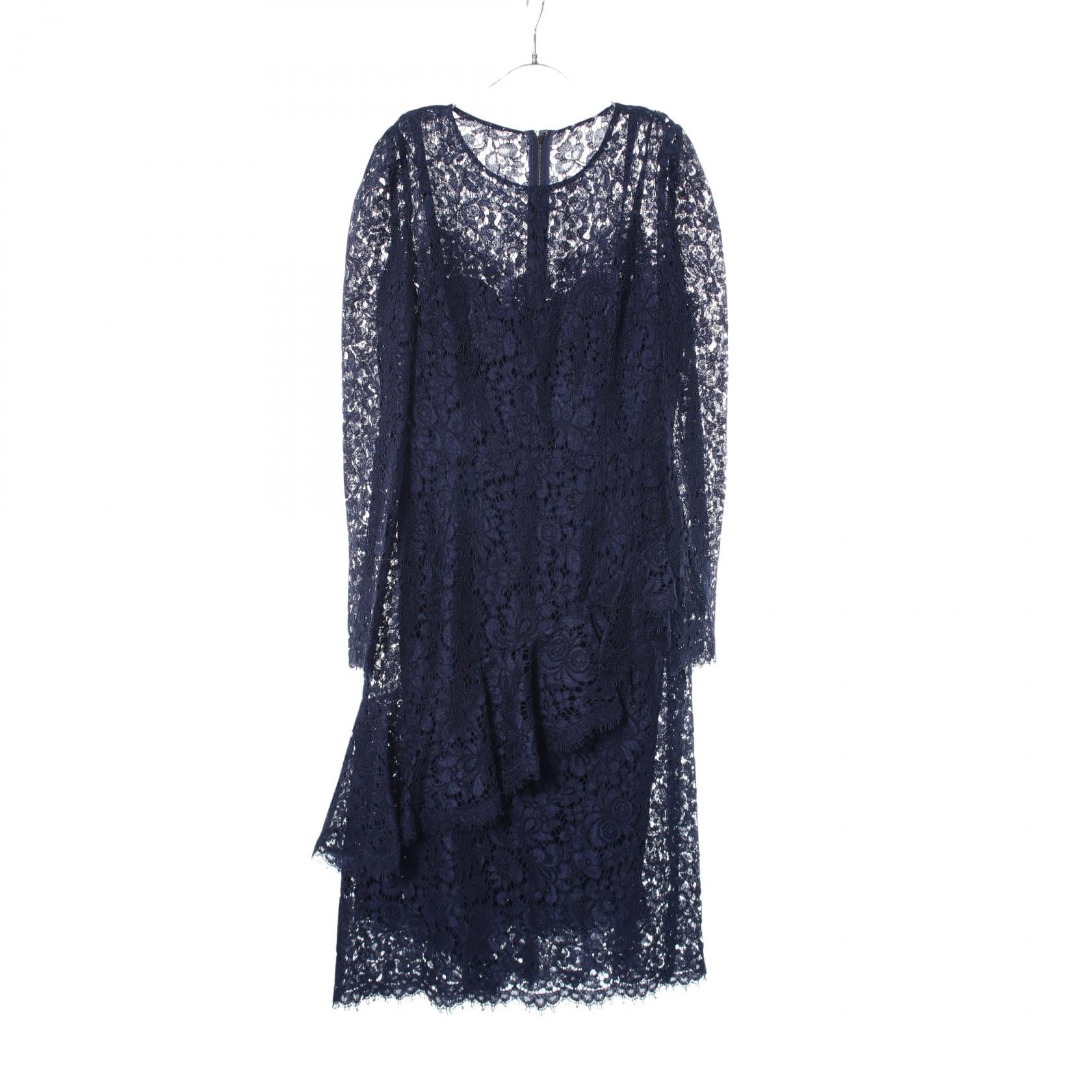 ドルチェアンドガッバーナ DOLCE & GABBANA 総レース ワンピース 衣料品 トップス レーヨン コットン レディース ネイビー系 【中古】