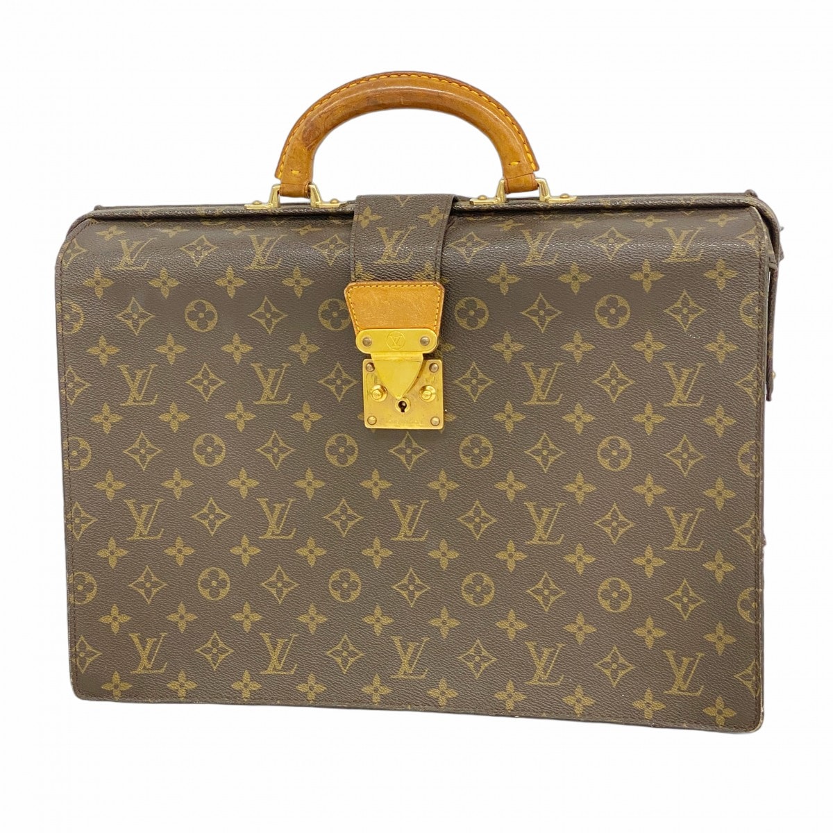 【6dd4743】ルイヴィトン ブリーフケース モノグラム セルヴィエットフェルモワール  M53305 ブラウン【中古】メンズ