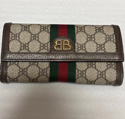 GUCCI x BALENCIAGA The Hacker Continental Wallet Coating Canvas "Beige"