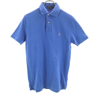 POLO RALPH LAUREN ポロラルフローレン 半袖 ポロシャツ S ブルー 鹿の子