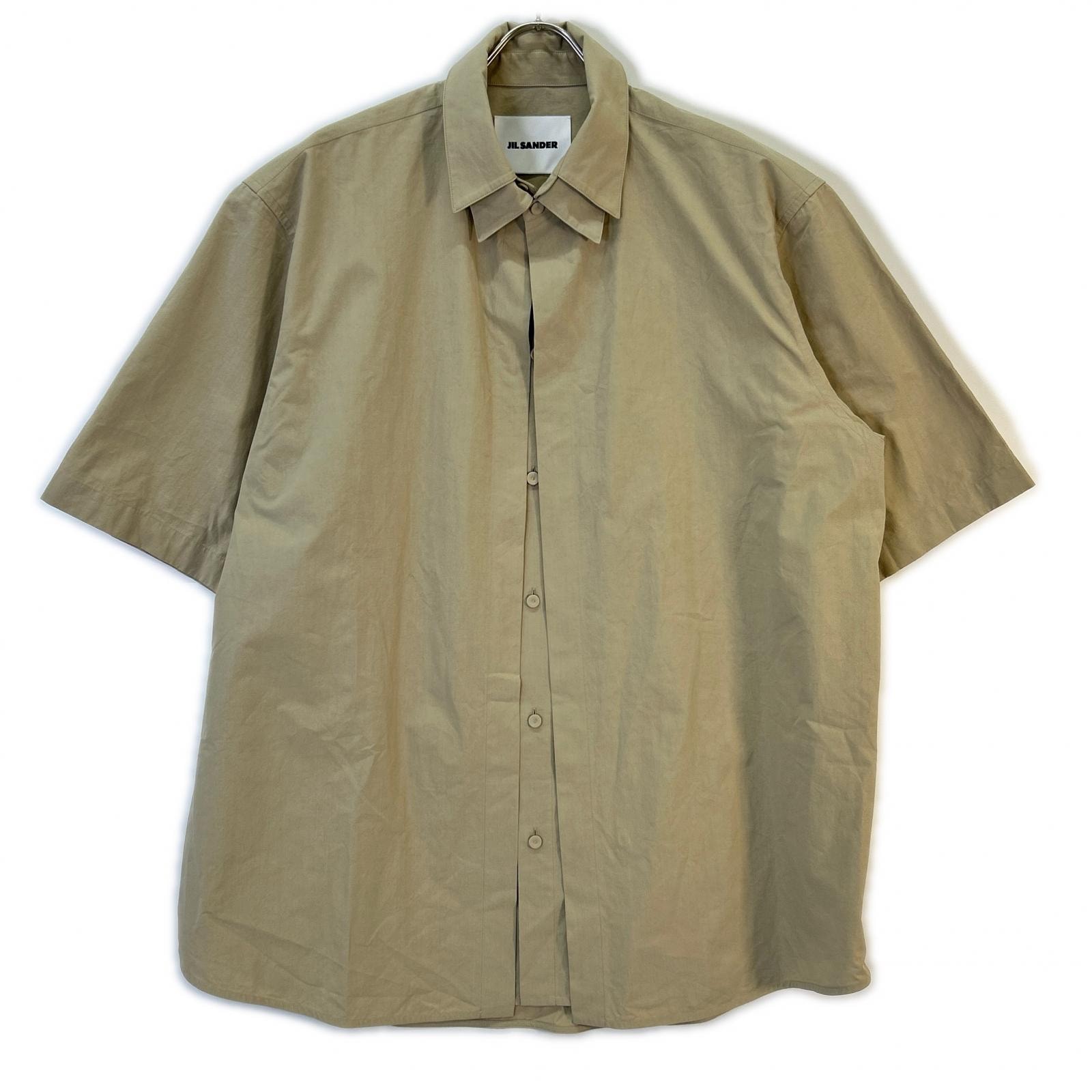 ジルサンダー J21DL0171 J45248 ベージュ ダブルレイヤーコットンポプリンシャツ 38
