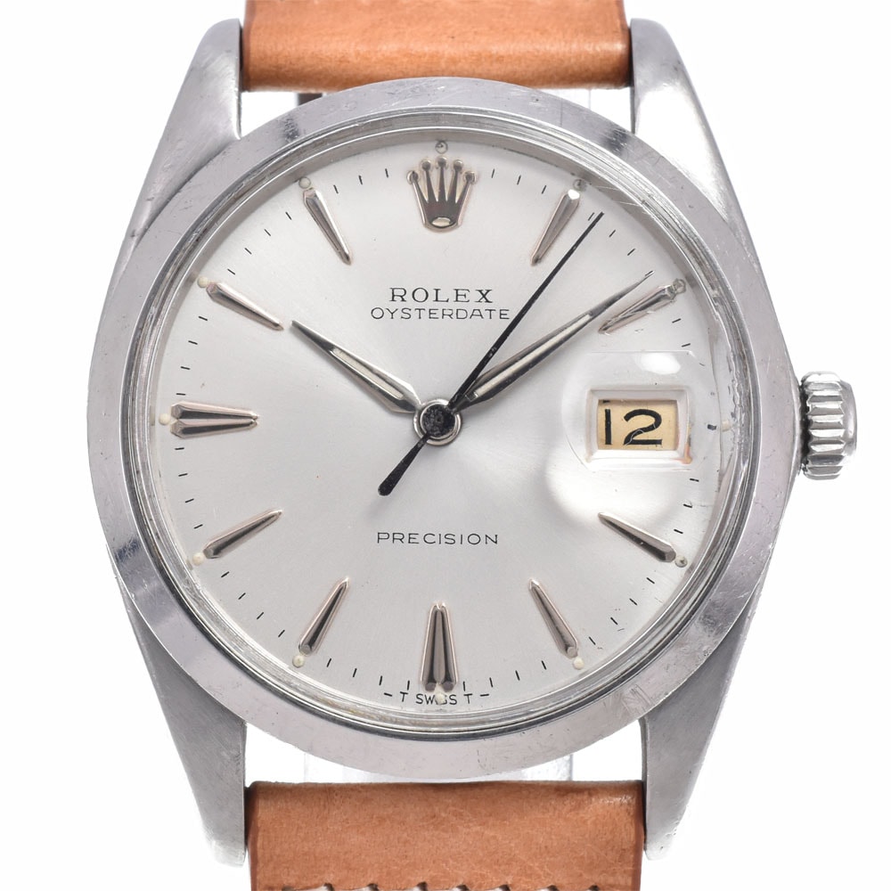ロレックス ROLEX 6694 ヴィンテージ オイスターデイト プレシジョン Cal.1215 シルバー 手巻き メンズ 良品 腕時計 C#148969