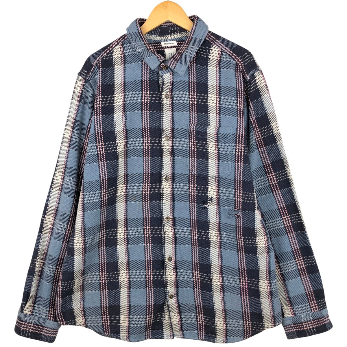 古着 00年代 ギャップ GAP STANDARD FIT 長袖 ヘビーネルチェックシャツ メンズXL相当/eaa598329