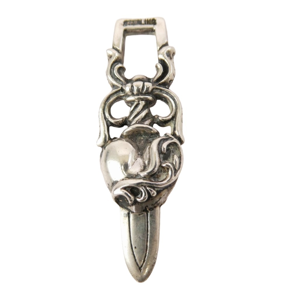 CHROME HEARTS クロムハーツ（原本無） ペンダントトップ HEART DAGGER ハートダガー ペンダントトップ シルバー系【中古】