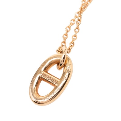 エルメス シェーヌダンクル ファランドールPM チェーン ペンダント ネックレス K18YG イエローゴールド Au750 レディース HERMES 【中古】