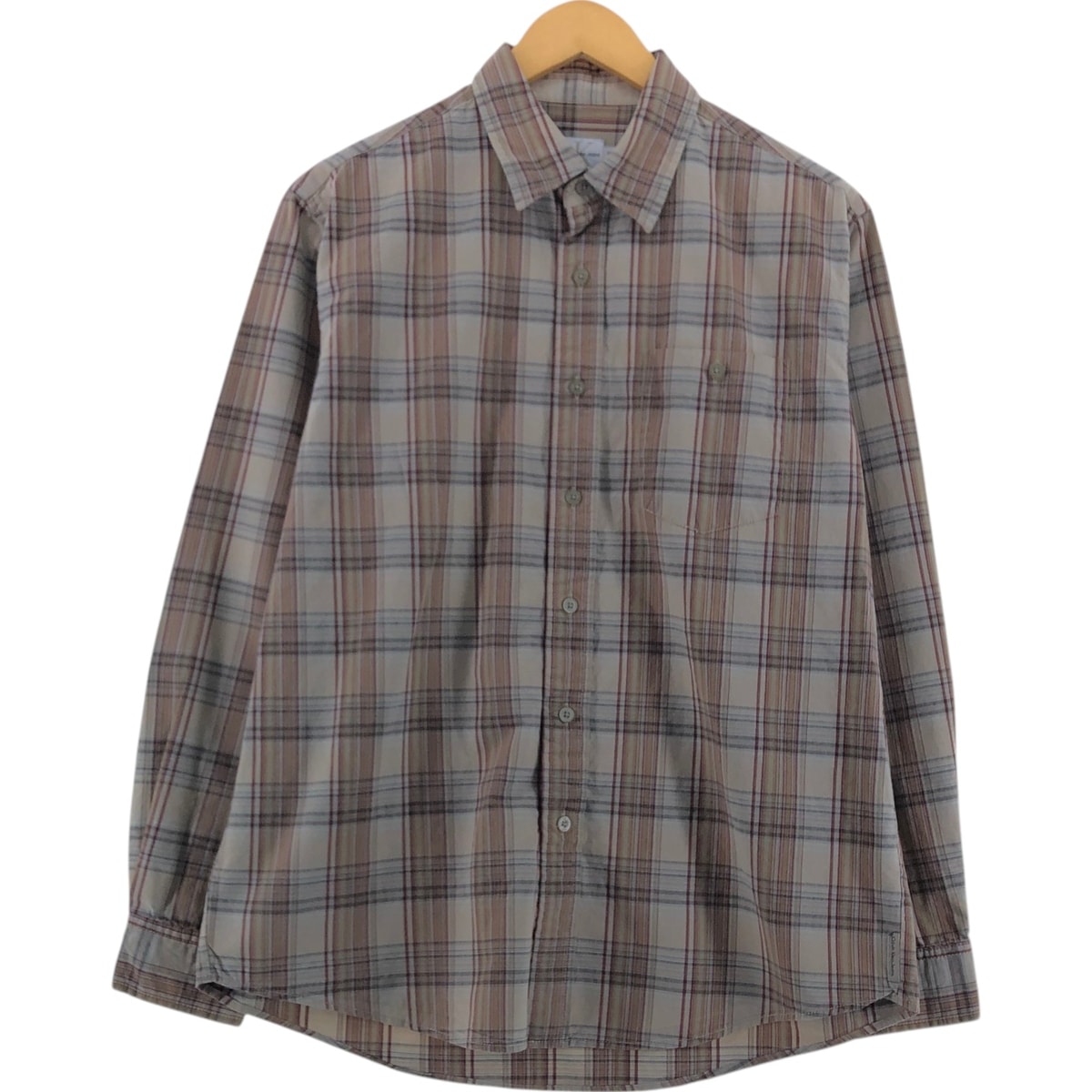 古着 00年代 カルバンクライン Calvin klein JEANS 長袖 コットンチェックシャツ メンズM相当/eaa514787