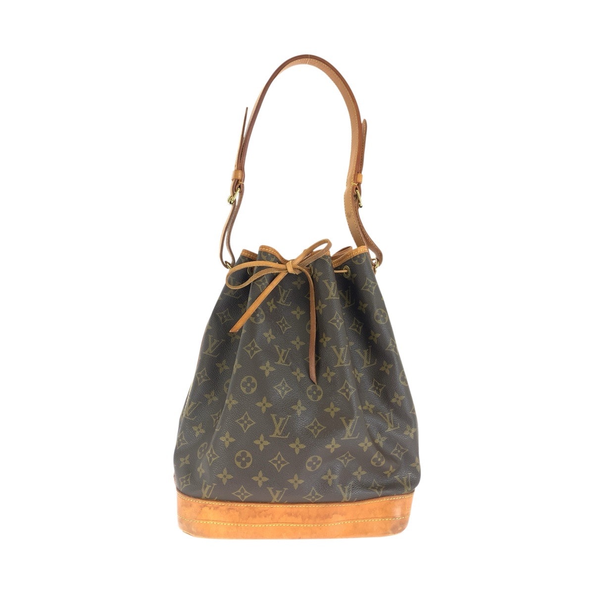 LOUIS VUITTON ルイヴィトン モノグラム ノエ ブラウン ゴールド金具 PVC レザー/ 巾着 ショルダーバッグ 1-0294755 【中古】