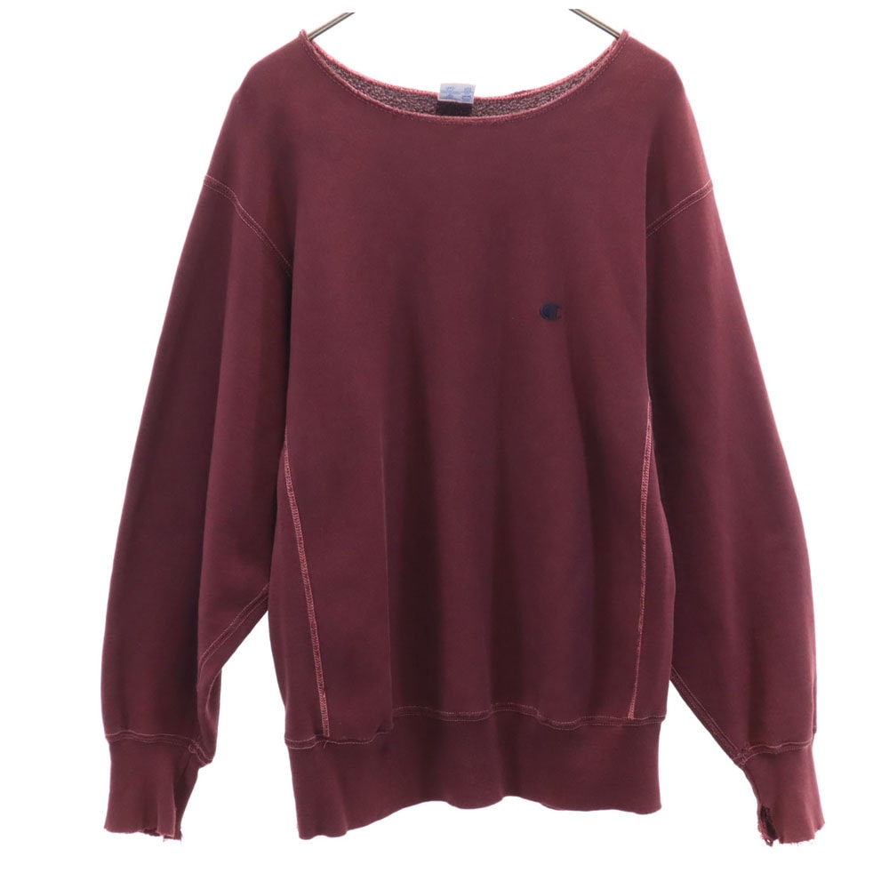 Champion チャンピオン 90s USA製 オールド 刺繍タグ 長袖 リバースウィーブ スウェット トレーナー L ボルドー 裏起毛