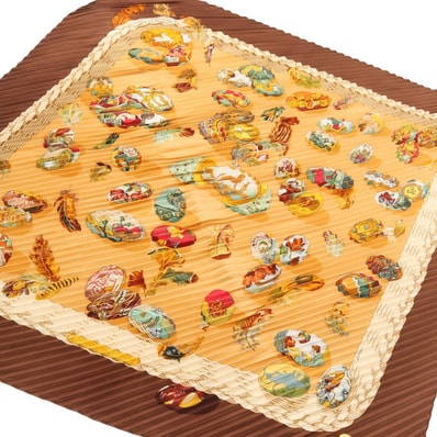 エルメス HERMES カレプリセ Couvee d' Hermes スカーフ 衣料品 シルク シルク レディース ブラウン系 / マルチカラー 【中古】