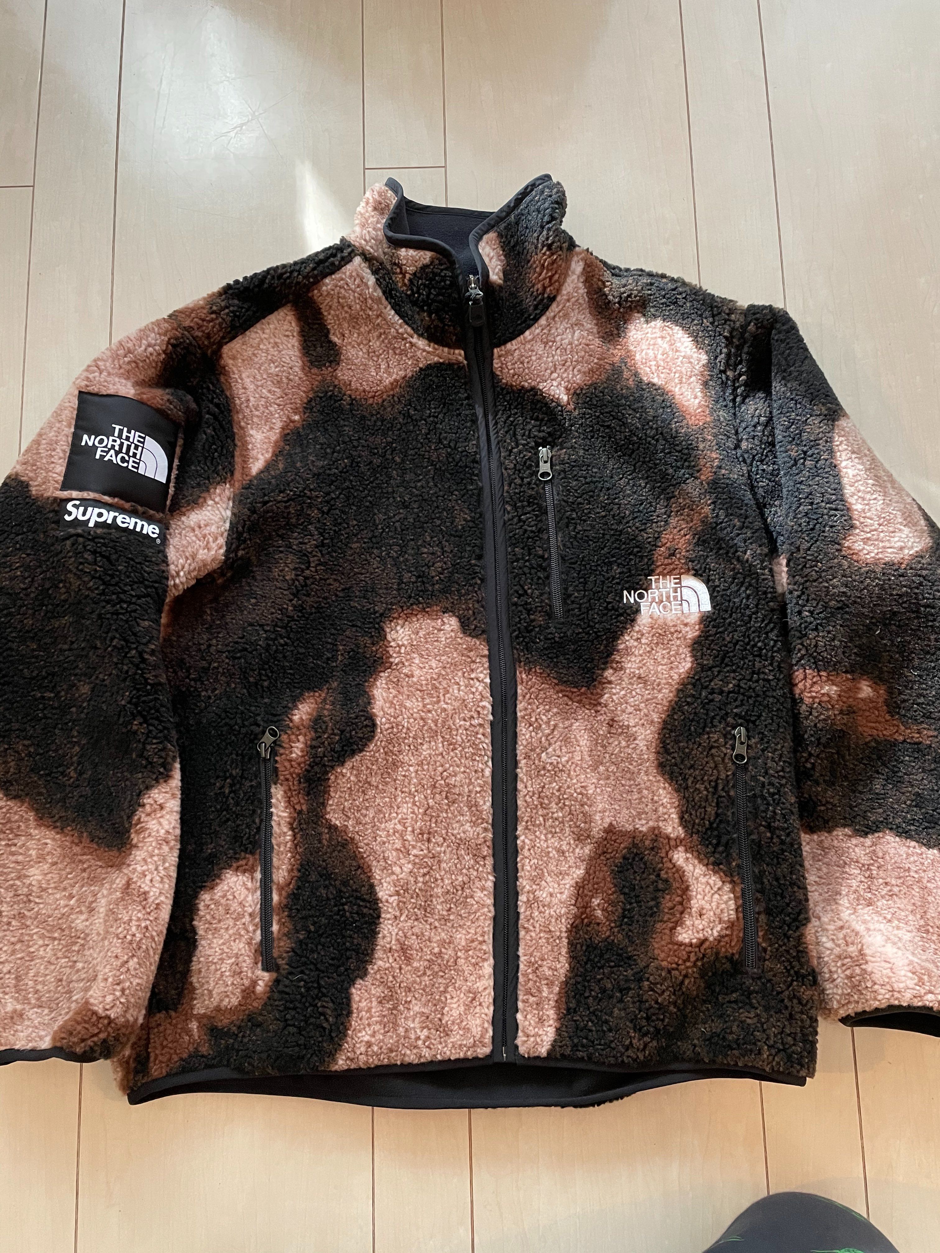 Supreme x The North Face Bleached Denim Print Fleece Jacket "Black"