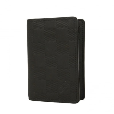 ★最終価格【6cc4170】ルイヴィトン カードケース ダミエ・アンフィニ オーガナイザードゥ ポッシュ N63197 オニキス【中古】メンズ