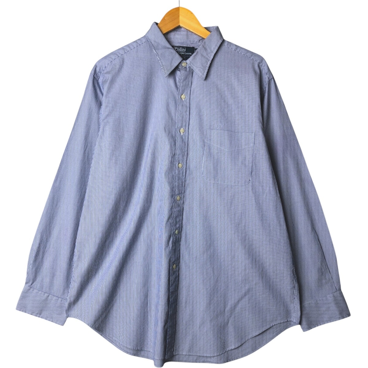 古着 ラルフローレン Ralph Lauren POLO by Ralph Lauren ANDREW CLASSIC FIT 長袖 コットンストライプシャツ メンズXL相当/eaa575511