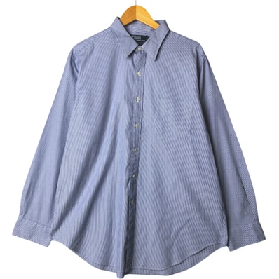 古着 ラルフローレン Ralph Lauren POLO by Ralph Lauren ANDREW CLASSIC FIT 長袖 コットンストライプシャツ メンズXL相当/eaa575511