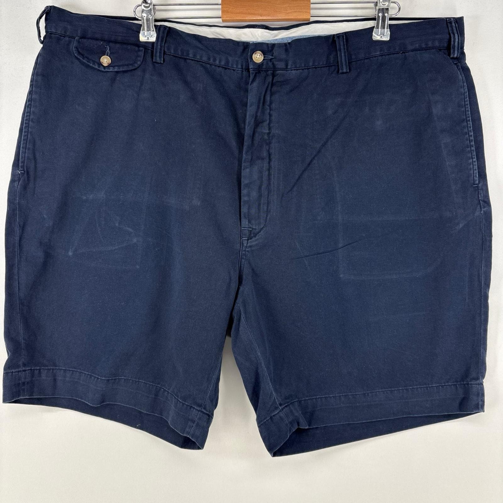 古着 ポロ・ラルフローレン POLO RALPH LAUREN ショートパンツ チノパン ジップ ハーフパンツ 大きいサイズ w46  ネイビー メンズ
