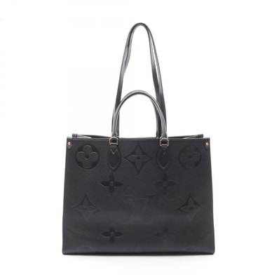 ルイ・ヴィトン LOUIS VUITTON オンザゴーGM 2WAY トートバッグ バッグ レザー モノグラム・アンプラント ノワール レディース ブラック系 M44925 【中古】