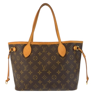 美品 LOUIS VUITTON ルイヴィトン モノグラム ネヴァーフルPM ブラウン ゴールド金具 PVC トートバッグ ハンドバッグ 601471 【中古】