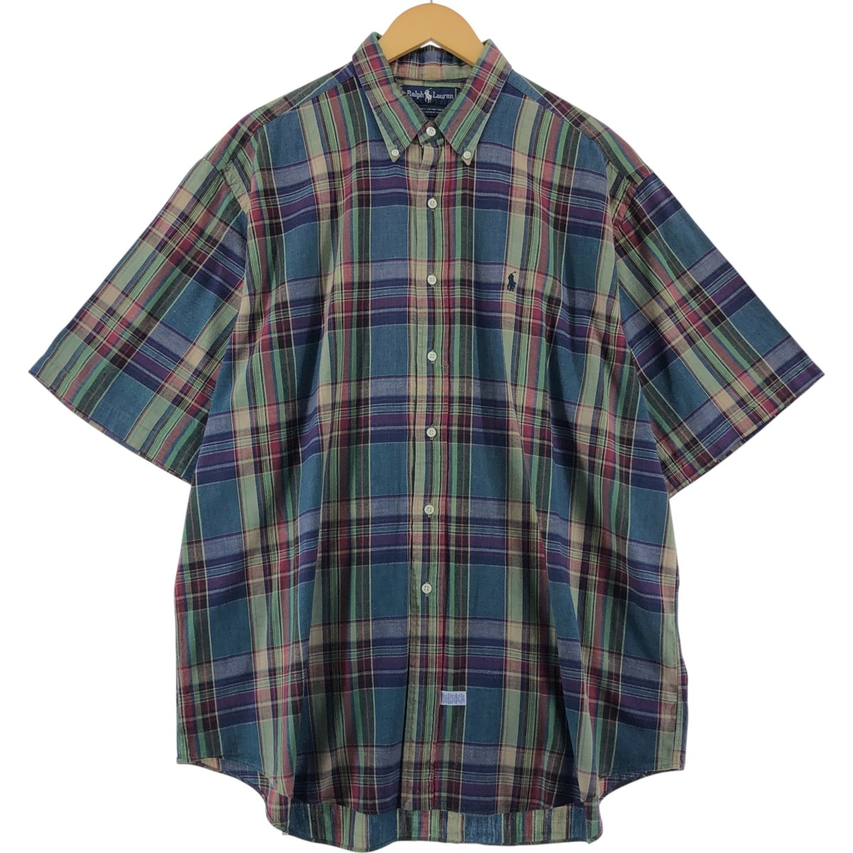 古着 ラルフローレン Ralph Lauren 半袖 ボタンダウン チェックシャツ メンズXXL相当 ボタンダウン/eaa535597