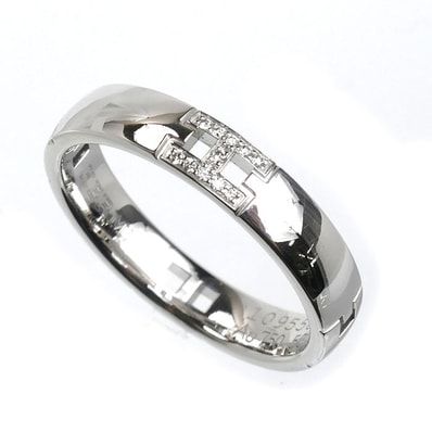 HERMES エルメス K18WG ホワイトゴールド エヴァー・ヘラクレス リング・指輪 H119853B 00050 ダイヤモンド 10号 50 3.8g レディース【中古】【美品】