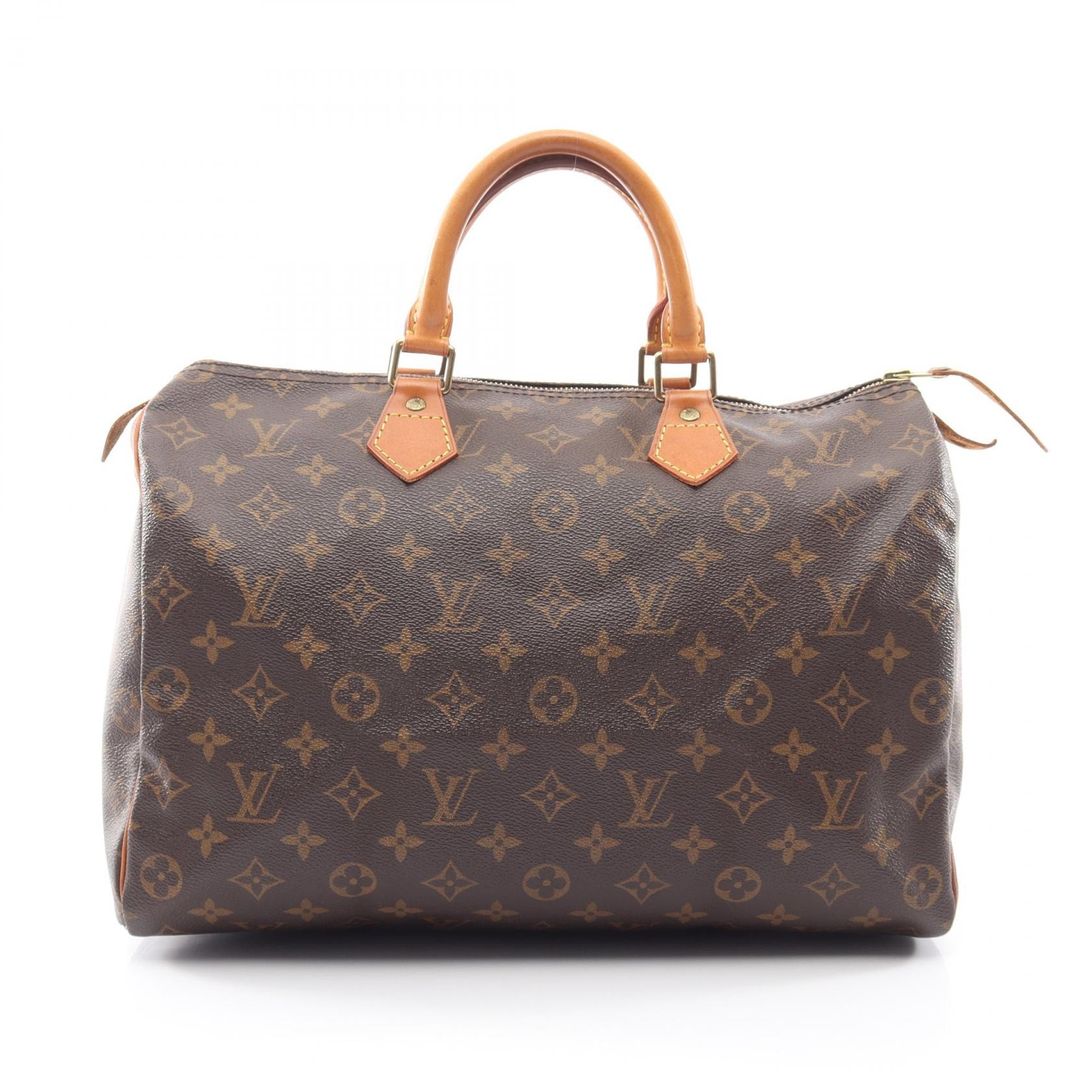 ルイ・ヴィトン LOUIS VUITTON スピーディ35 モノグラム ハンドバッグ バッグ PVCコーティングキャンバス レザー レディース ブラウン系 M41524 【中古】