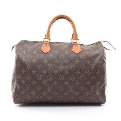 ルイ・ヴィトン LOUIS VUITTON スピーディ35 モノグラム ハンドバッグ バッグ PVCコーティングキャンバス レザー レディース ブラウン系 M41524 【中古】