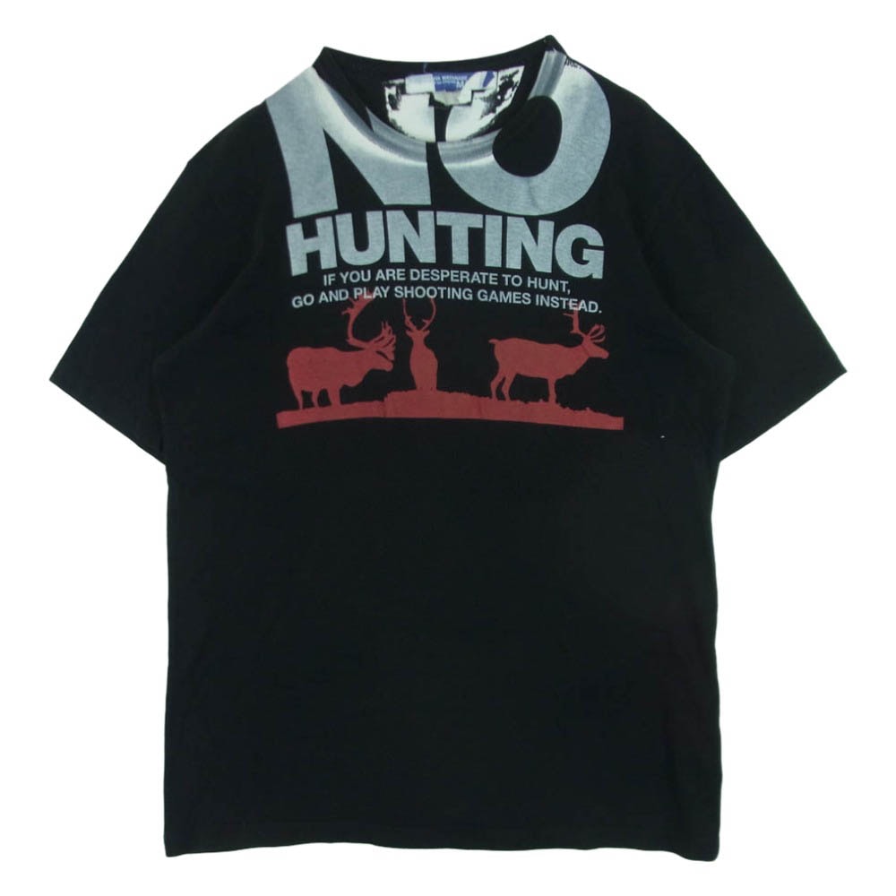 JUNYA WATANABE COMME des GARCONS MAN ジュンヤワタナベコムデギャルソンマン 09AW NO HUNTING ハンティング 半袖 Tシャツ カットソー ブラック系 L【中古】