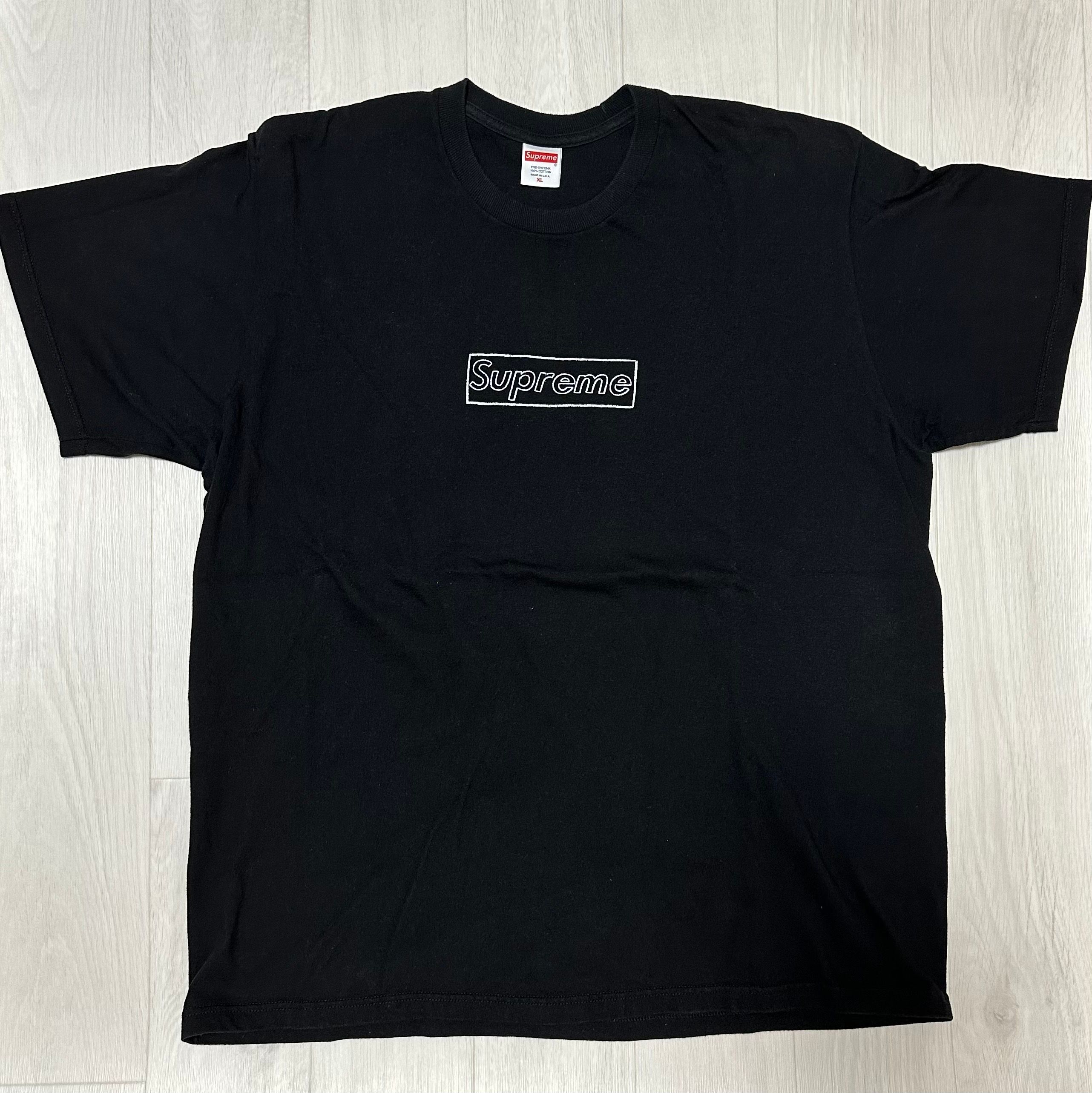 Supreme KAWS Chalk Logo Tee "Black"