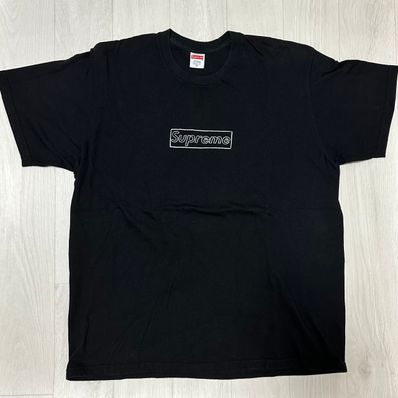 Supreme KAWS Chalk Logo Tee "Black"