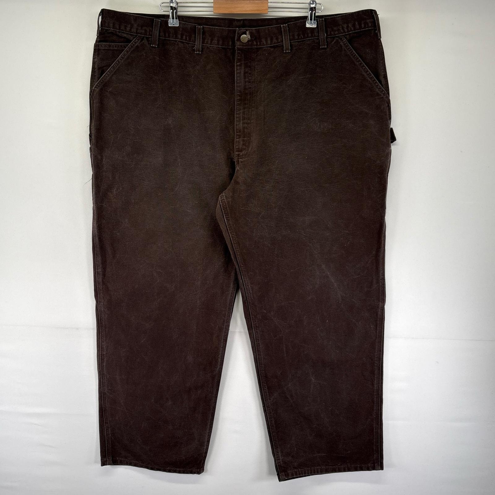 古着 カーハート Carhartt パンツ ダックペインターパンツ ワンポイントロゴ ジッパーフライ 大きいサイズ  ブラウン系 メンズ