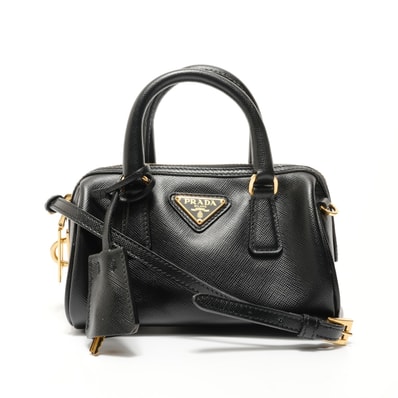 プラダ PRADA サフィアーノ ミニ 2WAY ゴールド金具 ハンドバッグ【中古】